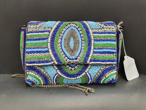 KIAMA BEADED FOLDOVER CLUTCH