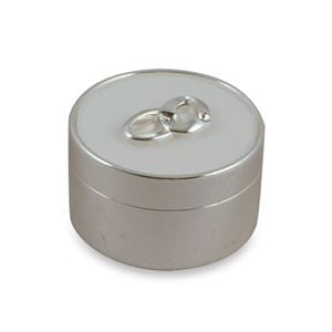 ROUND WEDDING RING BOX SILVER/WHITE