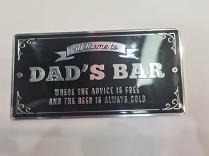 DAD'S BAR SIGN