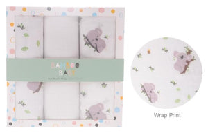 BAMBOO BABY MUSLIN WRAP S/3 GIFT PACK - KOALAS